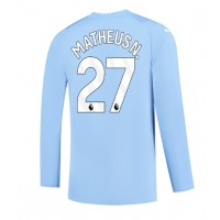 Pánský Fotbalový dres Manchester City Matheus Nunes #27 2023-24 Domácí Dlouhý Rukáv